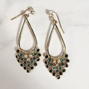 Vintage Avon Rhinestone Ombre Mesh Earrings